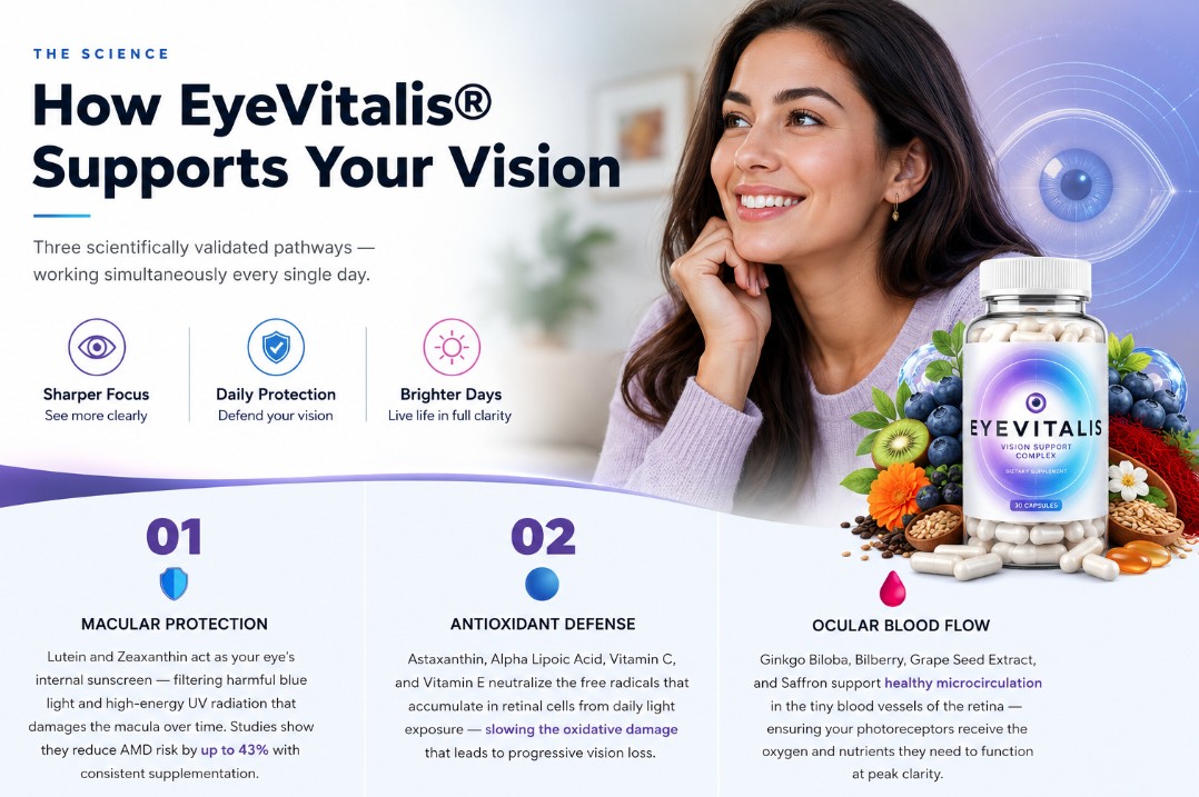 How EyeVitalis supports your vision — macular protection, antioxidant defense and ocular blood flow